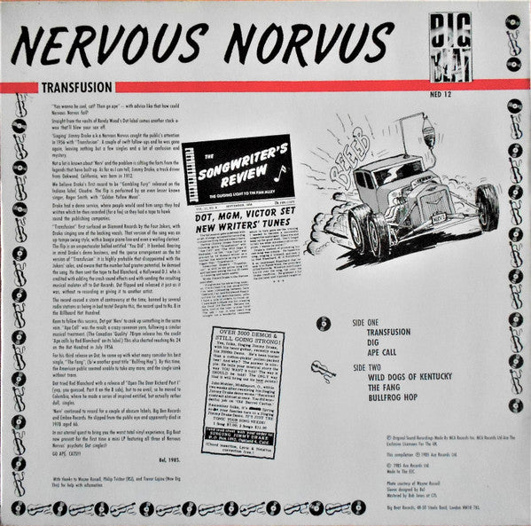 Nervous Norvus : Transfusion (12", Comp, Mono)