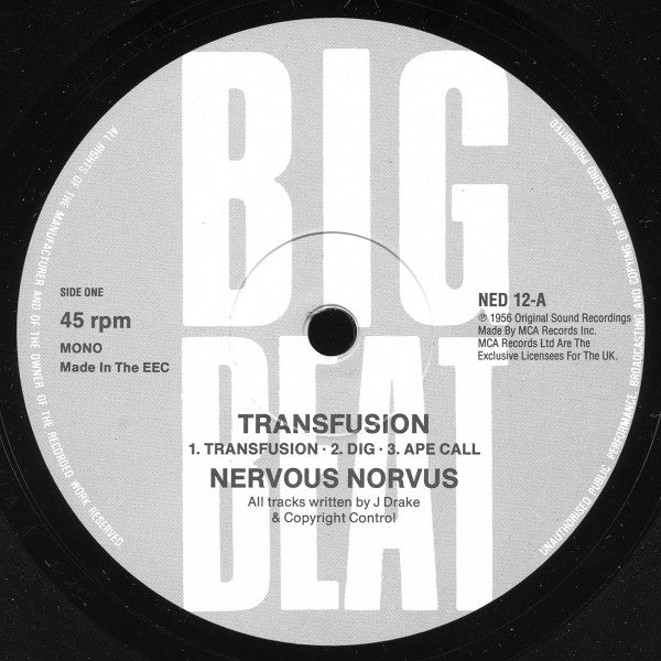 Nervous Norvus : Transfusion (12", Comp, Mono)