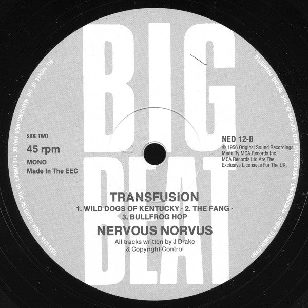 Nervous Norvus : Transfusion (12", Comp, Mono)