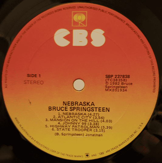 BRUCE SPRINGSTEEN - Nebraska (NM/VG+) Vinyl - JWrayRecords