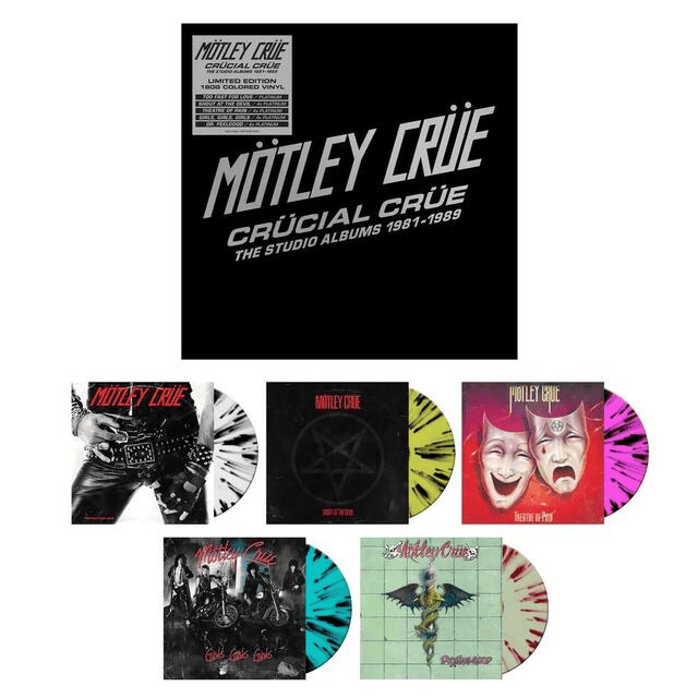 MOTLEY CRUE - Crucial Crue The Studio Albums 1981-1989 (NM/NM) Vinyl Box Set - JWrayRecords