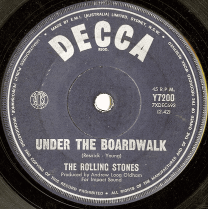 THE ROLLING STONES - Under The Boardwalk / Walking The Dog (VG+/GEN) 7" Single Vinyl