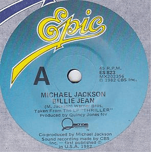 MICHAEL JACKSON - Billie Jean / Can't Get Outta The Rain (NM/GEN) 7" Single Vinyl