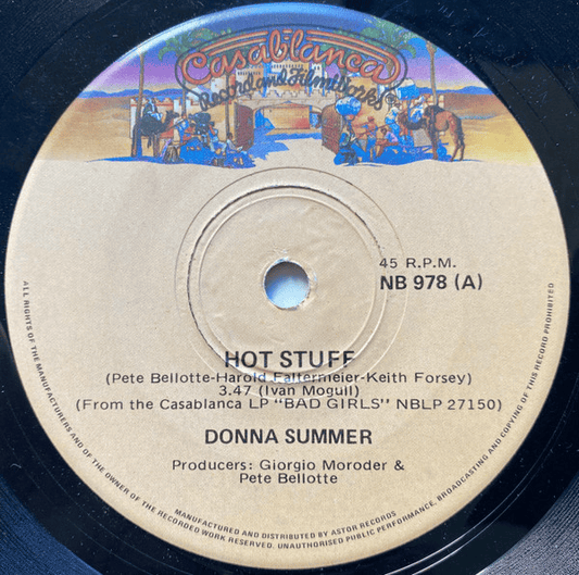 DONNA SUMMER - Hot Stuff / Journey To The Centre Of Your Heart (NM/GEN) 7" Single Vinyl