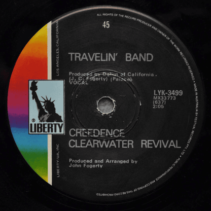 CREEDENCE CLEARWATER REVIVAL - Travelin' Band / Who'll Stop The Rain (VG+/GEN) 7" Single Vinyl