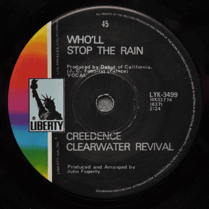 CREEDENCE CLEARWATER REVIVAL - Travelin' Band / Who'll Stop The Rain (VG+/GEN) 7" Single Vinyl