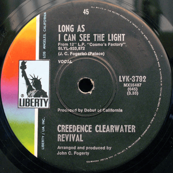 CREEDENCE CLEARWATER REVIVAL - Long As I Can See The Light / Lookin' Out My Back Door (VG+/GEN) Vinyl