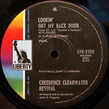 CREEDENCE CLEARWATER REVIVAL - Long As I Can See The Light / Lookin' Out My Back Door (VG+/GEN) Vinyl