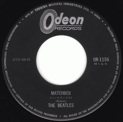 THE BEATLES - Matchbox/Slow Down 7" Single (G+/GEN) Vinyl