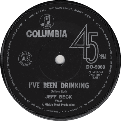 JEFF BECK – Love Is Blue/I've Been Drinking 7" Single (VG+,GEN)