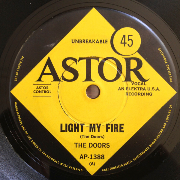 THE DOORS - Light My Fire / The Crystal Ship 7" Single (VG/GEN) Vinyl