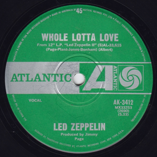 LED ZEPPELIN - Whole Lotta Love 7" Single (VG/GEN) Vinyl JWrayRecords